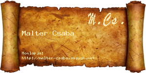 Malter Csaba névjegykártya