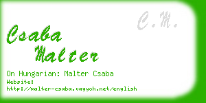 csaba malter business card
